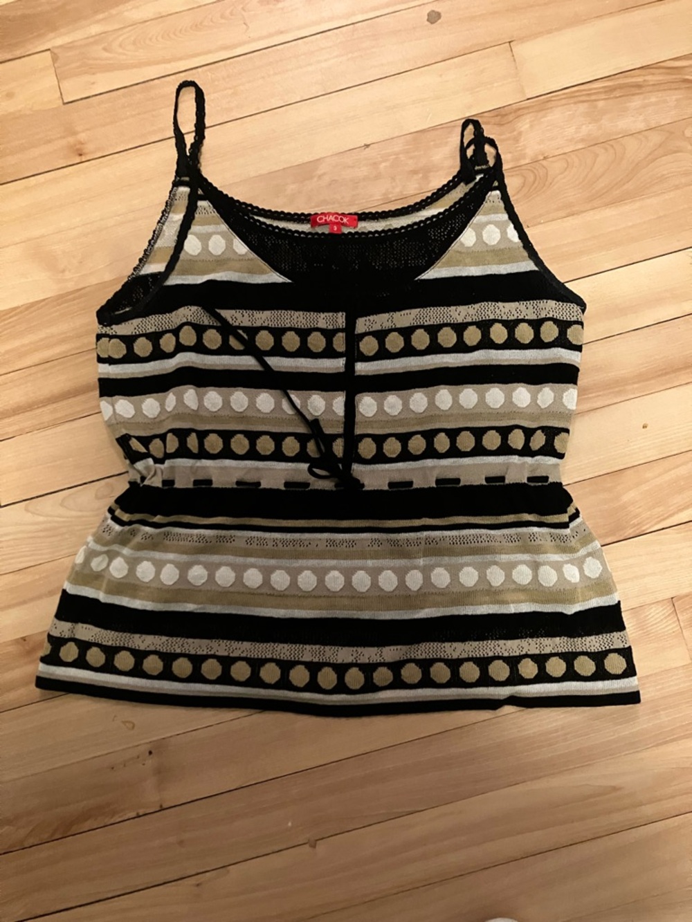 Made in France Vintage Boho Crochet Camisole Cotton Blend - L